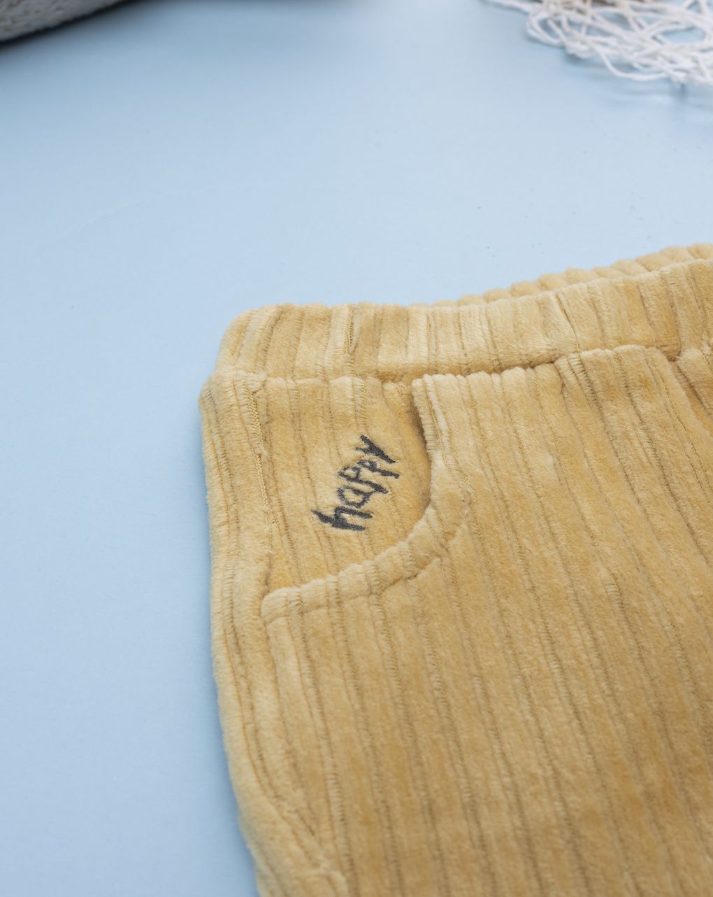 Pantaloni bimbo in velluto a costine gialli
