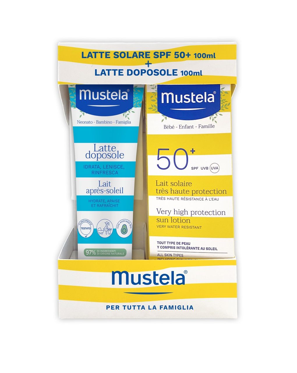 Cofanetto latte solare 100ml + latte doposole 100ml - mustela