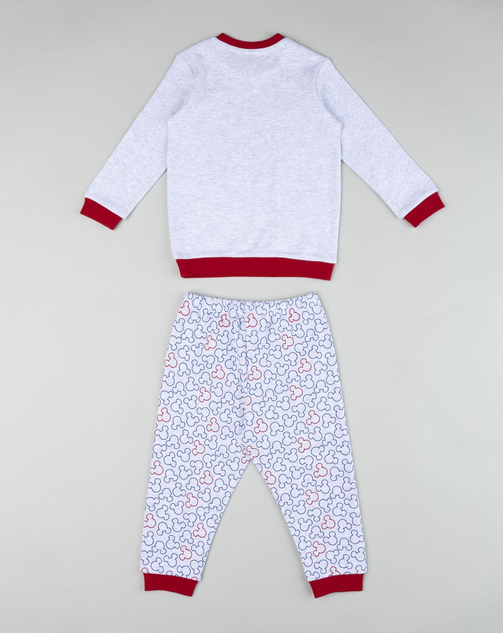Pigiama lungo due pezzi bimbo grigio "mickey mouse"