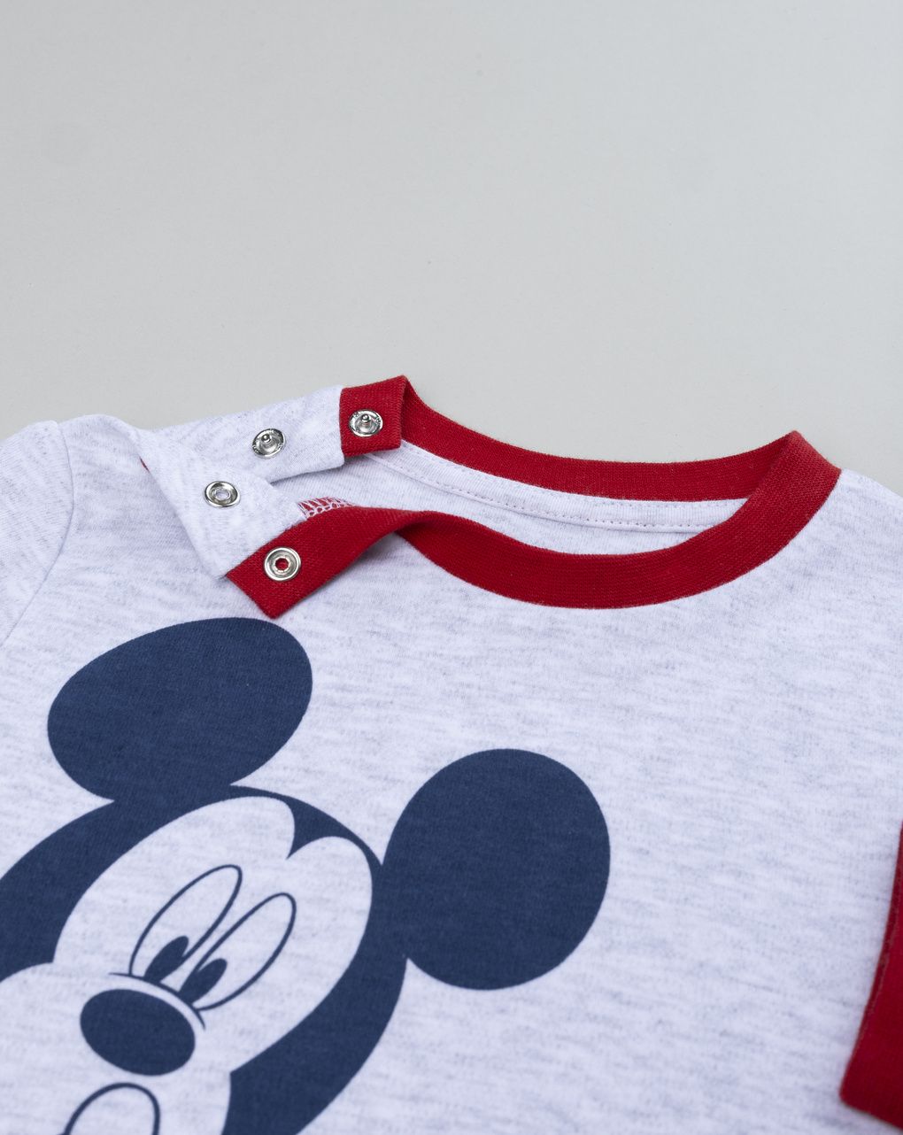Pigiama lungo due pezzi bimbo grigio "mickey mouse"