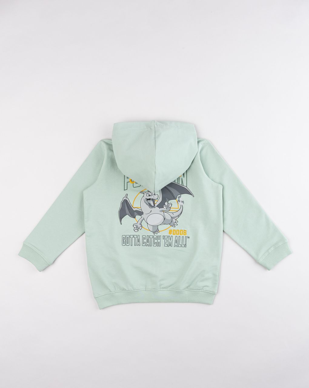 Felpa verde menta con cappuccio e zip bambino "pokémon - gotta catch 'em all!"