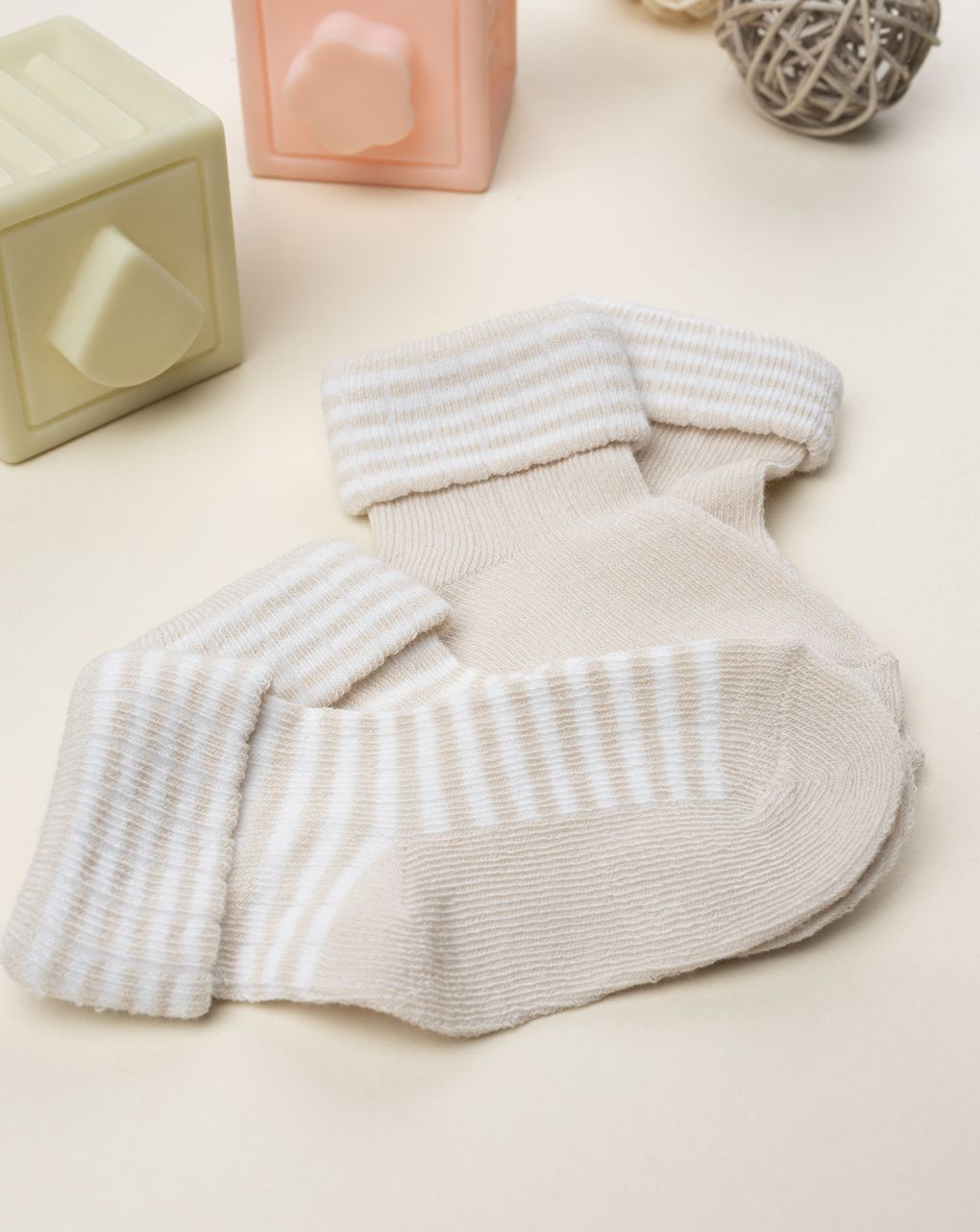 Pack 2 paia calzini neoato beige
