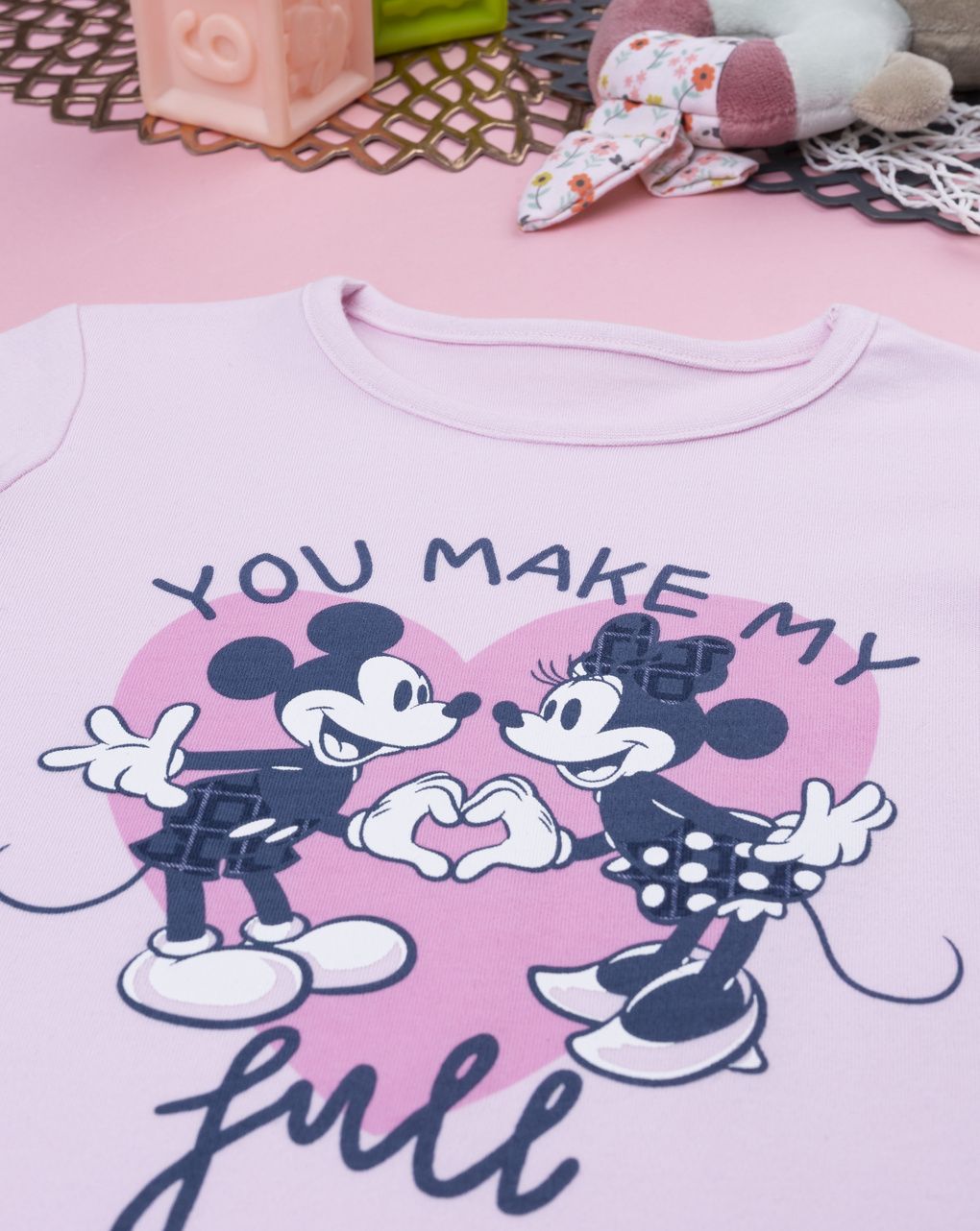 Pigiama lungo bambina rosa minnie