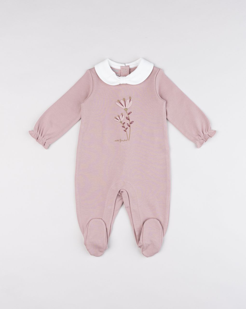 Tutina bimba marrone rosa fiori