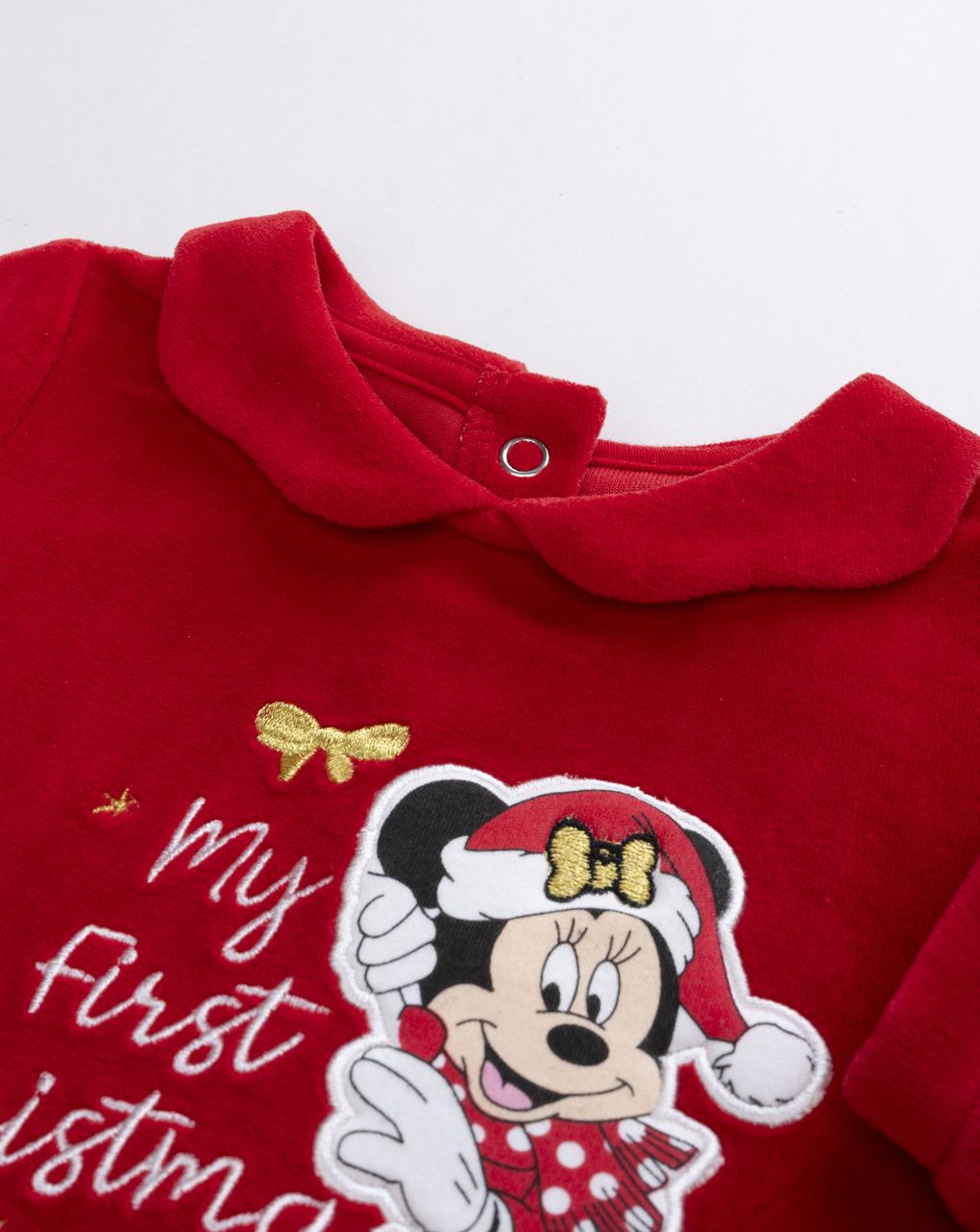 Tutina ciniglia minnie my first christmas rossa bimba