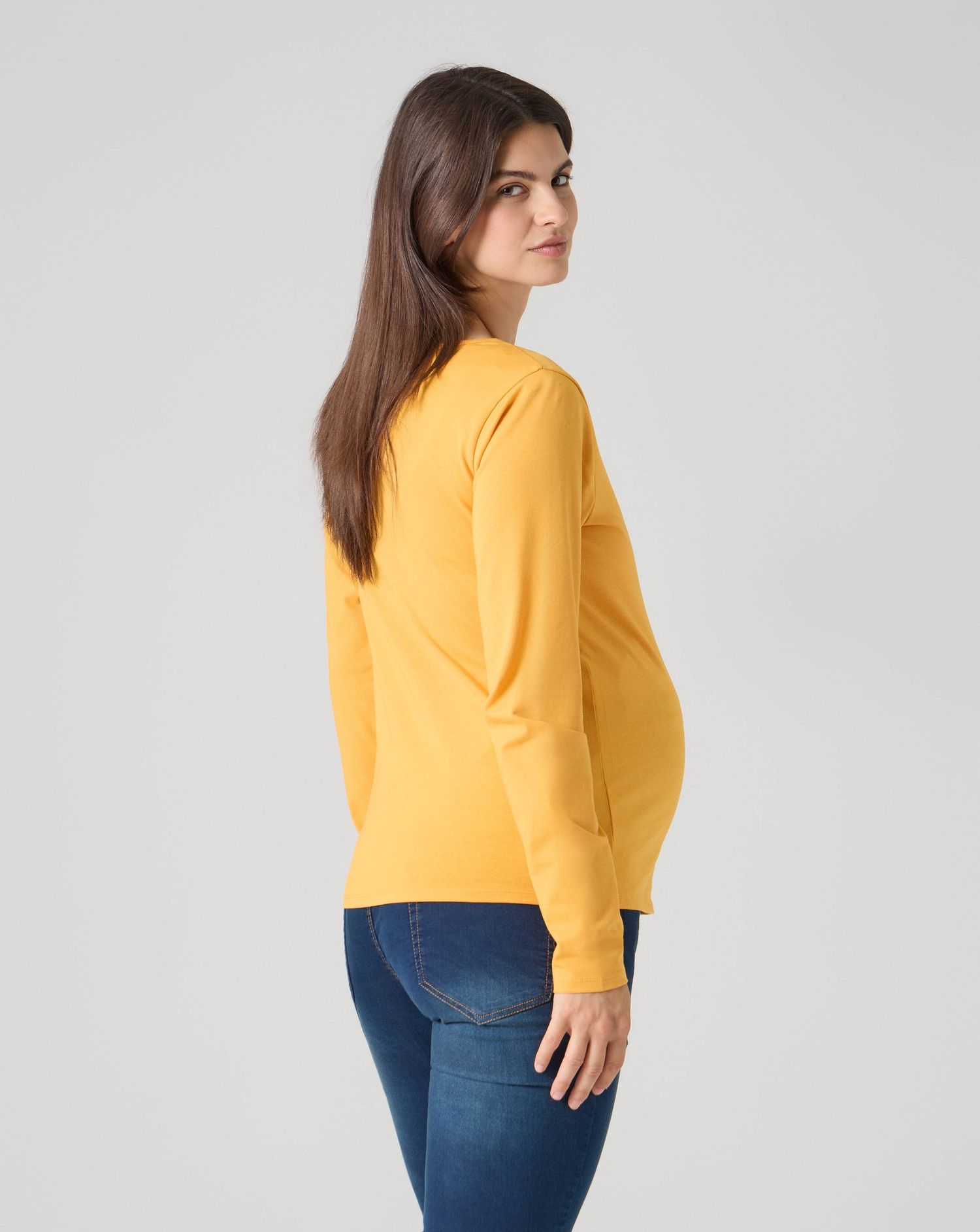 T-shirt allattamento a maniche lunghe giallo