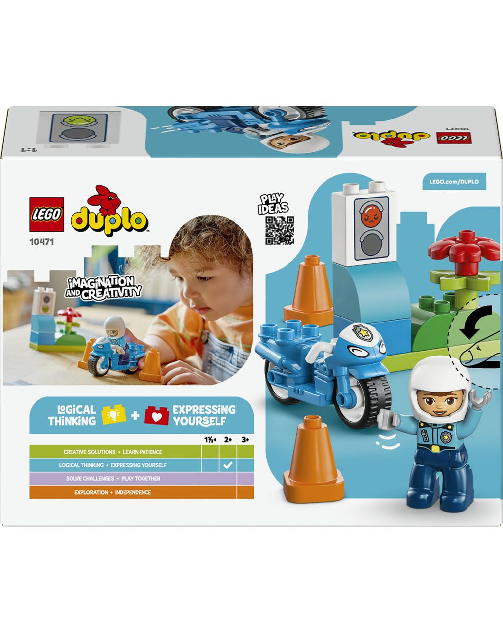 Lego duplo town motocicletta blu della polizia - 10471