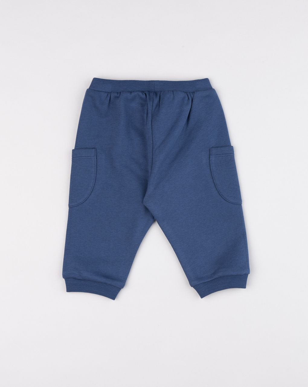 Pantalone bimbo blu con tasche a toppa