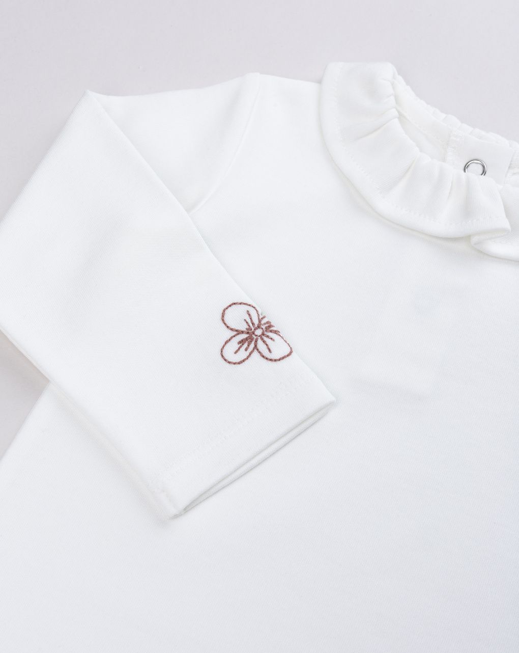 Body bimba bianco collo scialle
