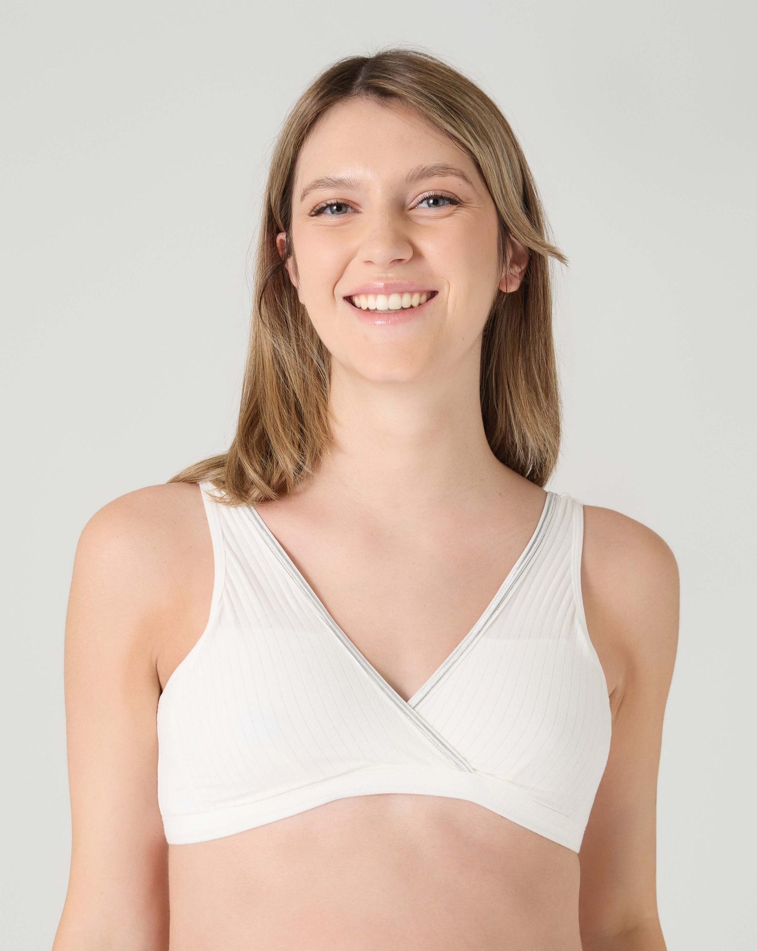 Reggiseno premaman costina bianco con coppa removibile