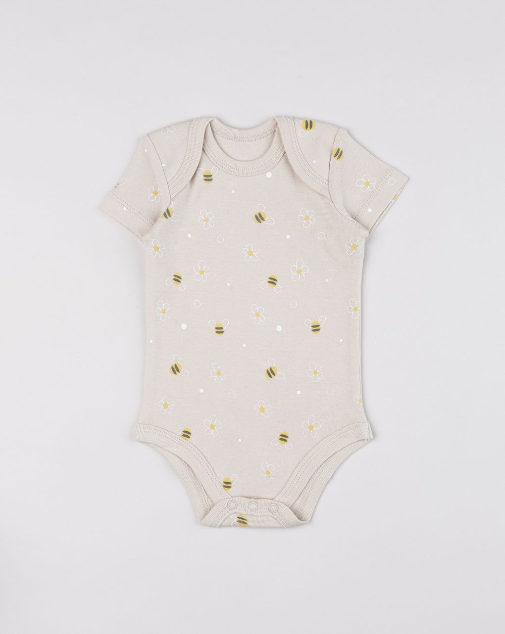 Body neonata maniche corte oeko-tex beige apine