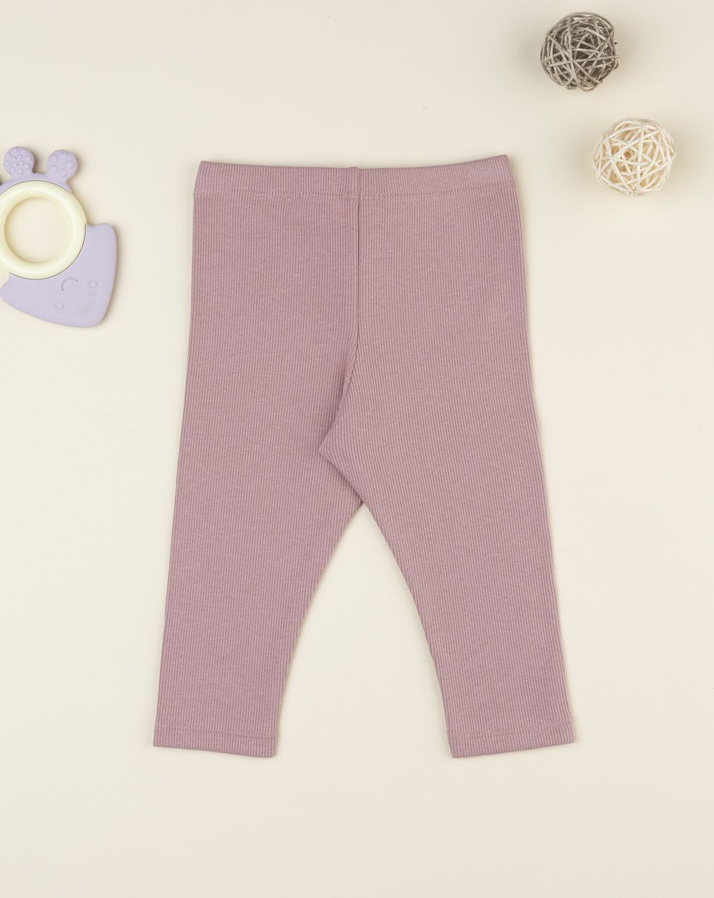 Leggings bimba total rosa antico con fiocco