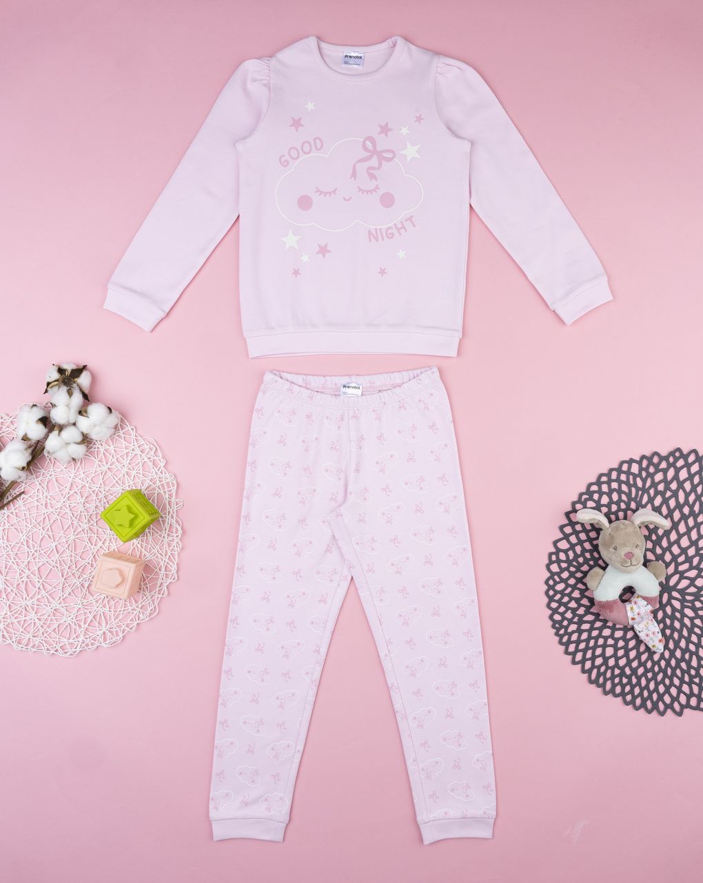 Pigiama bambina rosa nuvola