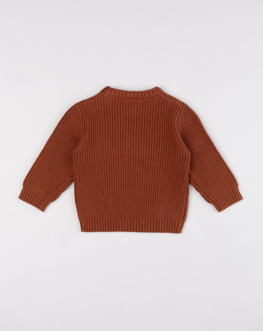 Maglioncino ruggine bimbo in maglia ricamo "cool for forest"