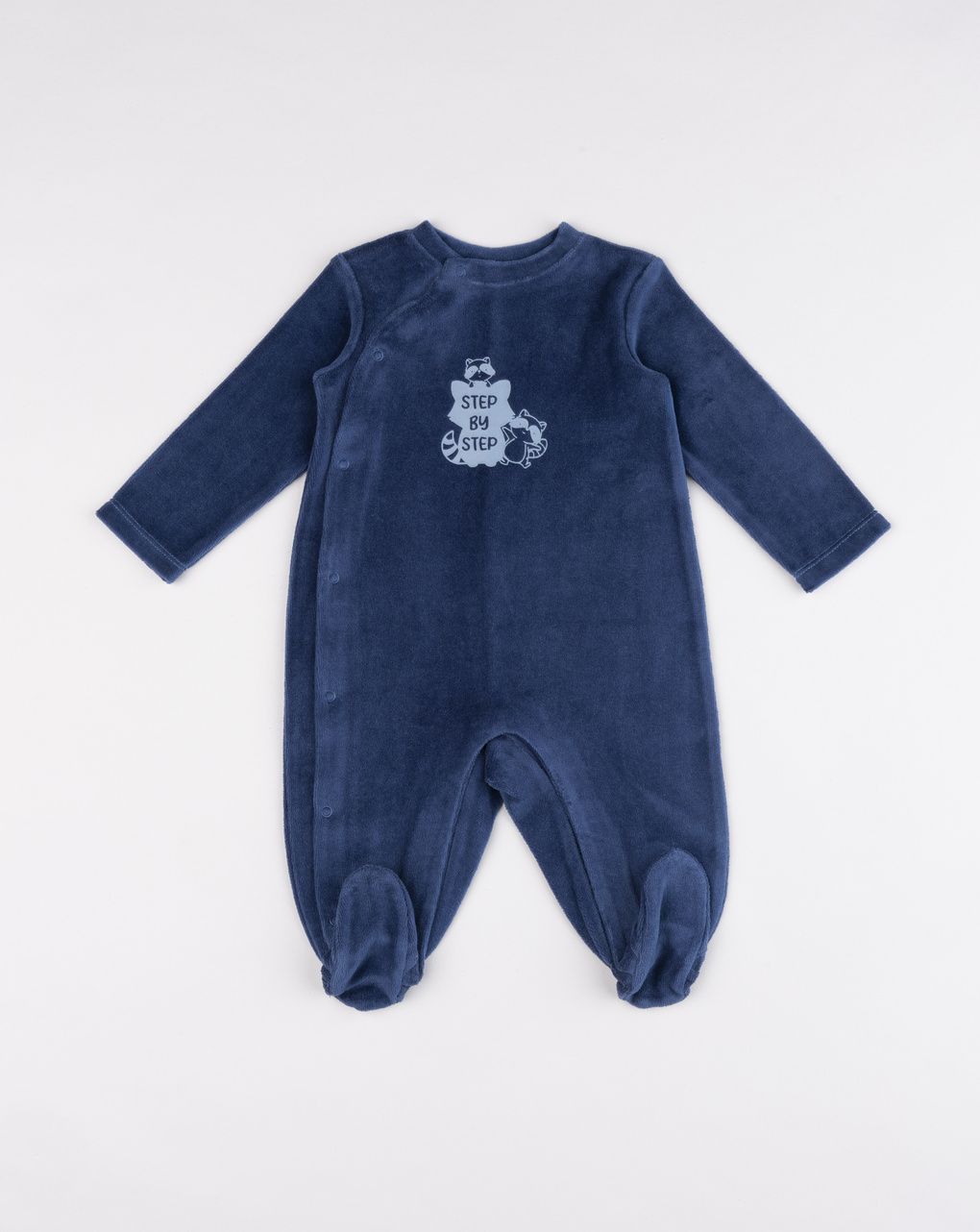 Tutina intera neonato blu navy orsetto lavatore