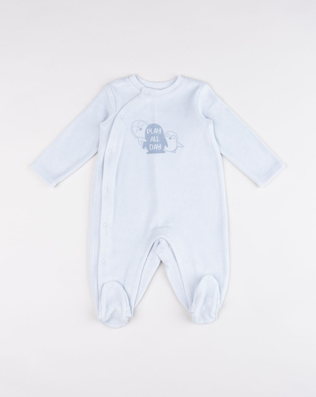 Tutina neonato azzurra stampa pinguini