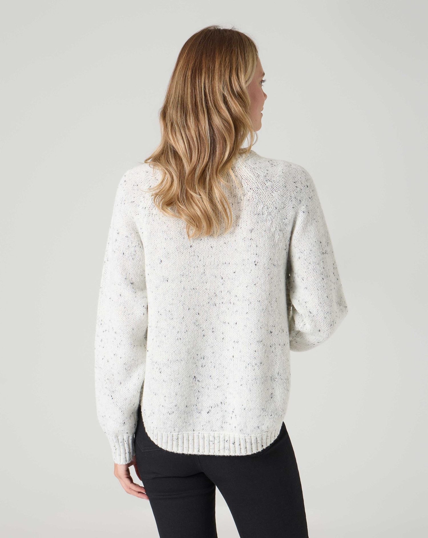 Maglione premaman a manica lunga grigio chiaro melange