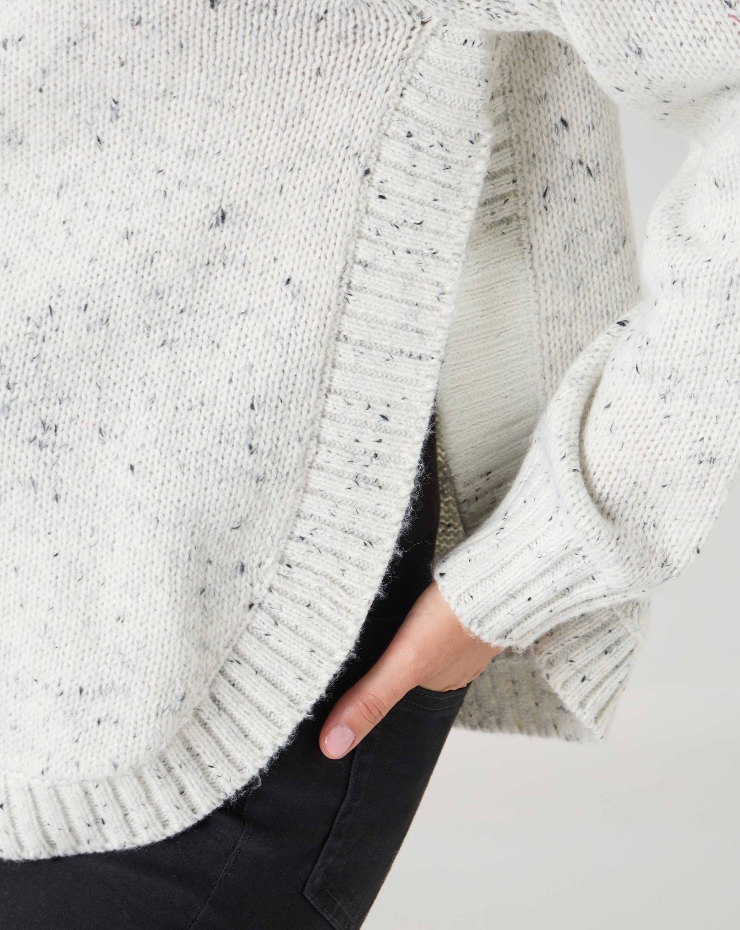 Maglione premaman a manica lunga grigio chiaro melange