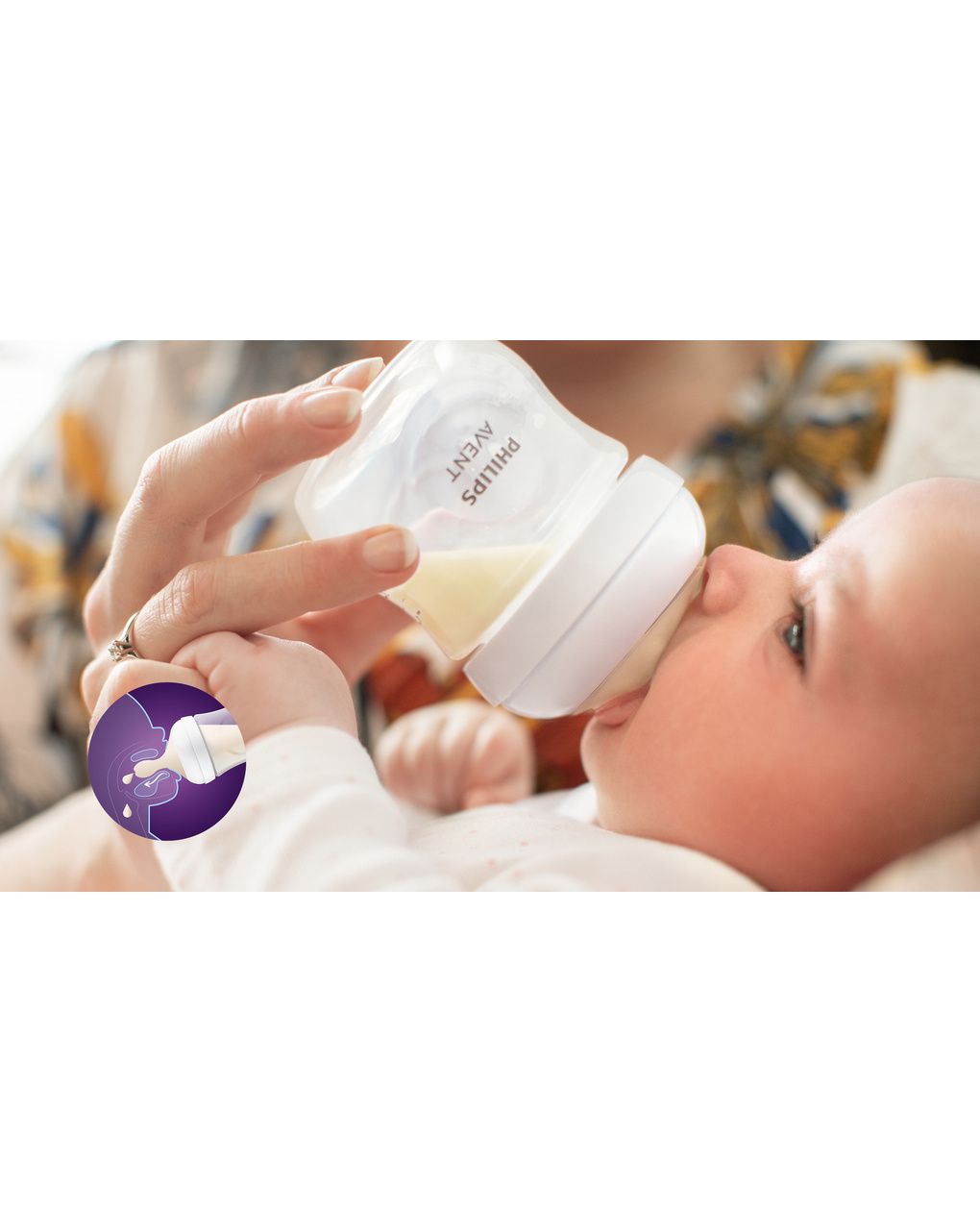 Biberon natural response set 2 biberon in vetro 240ml tettarella a flusso medio 1m+ 3-6 mesi - philips avent