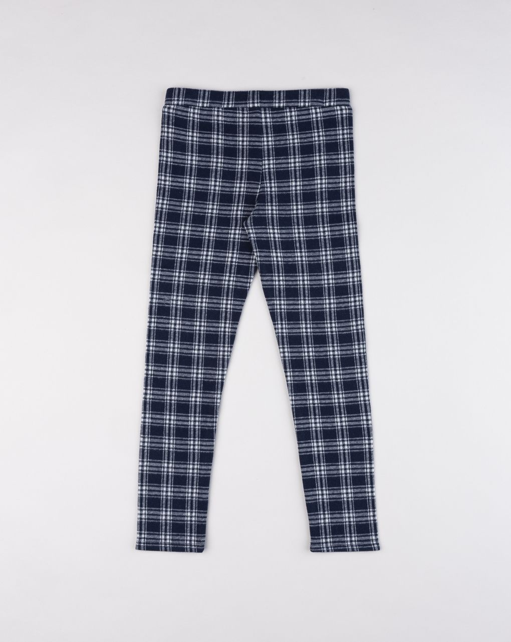 Leggings da bambina a quadri blu scuro