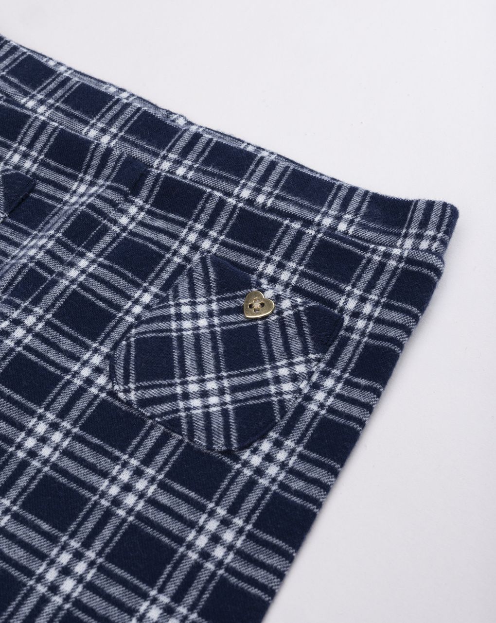 Leggings da bambina a quadri blu scuro