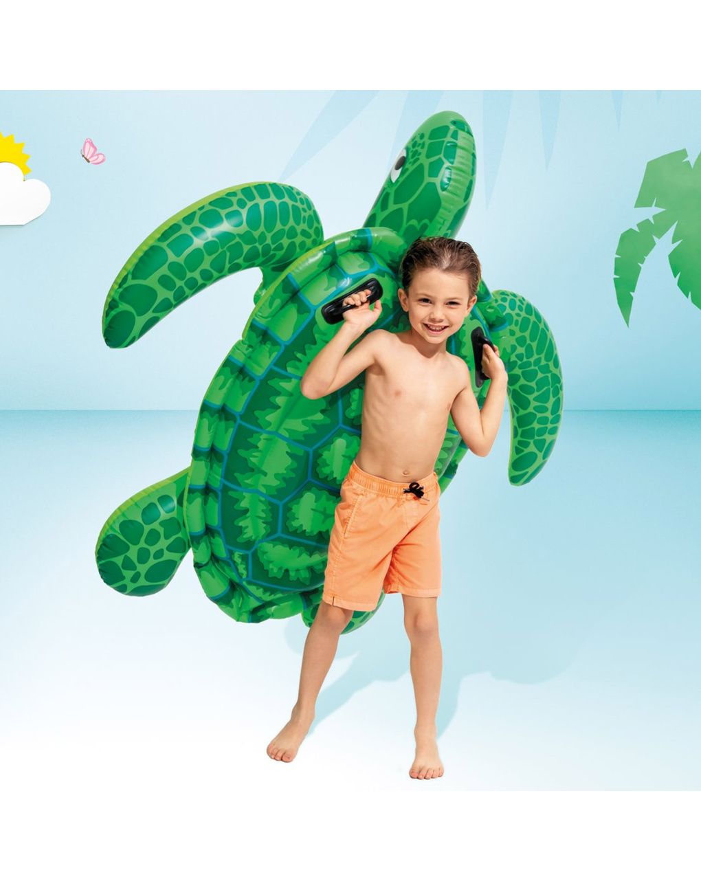 Intex 57524np - cavalcabile gonfiabile mare tartaruga, vinile, verde, 150x127 cm