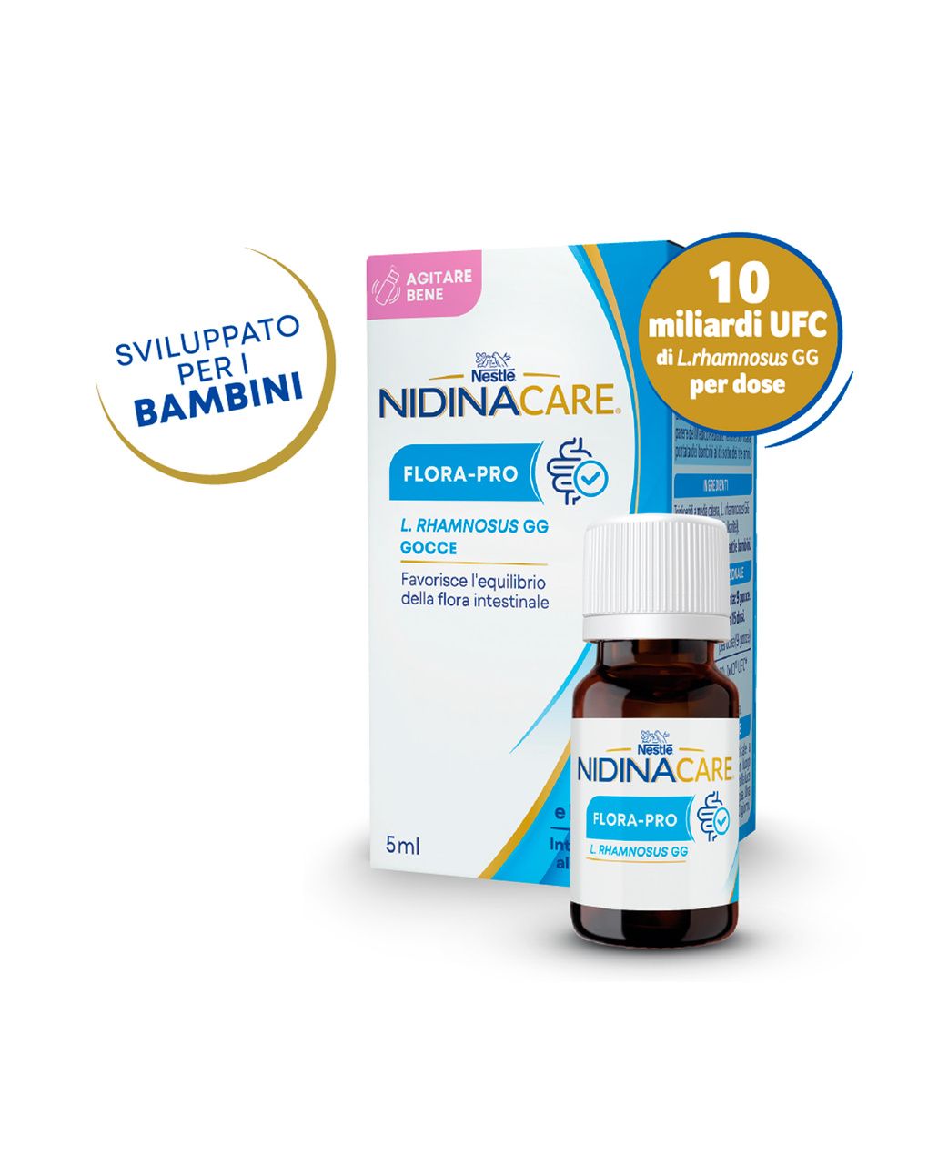 Nidinacare flora-pro integratore alimentare dalla nascita, flacone 5ml - nestle'