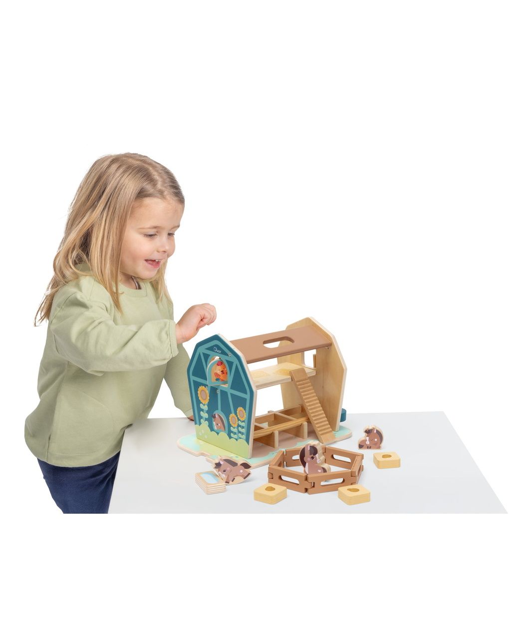 La grande fattoria dei pony in legno montessori