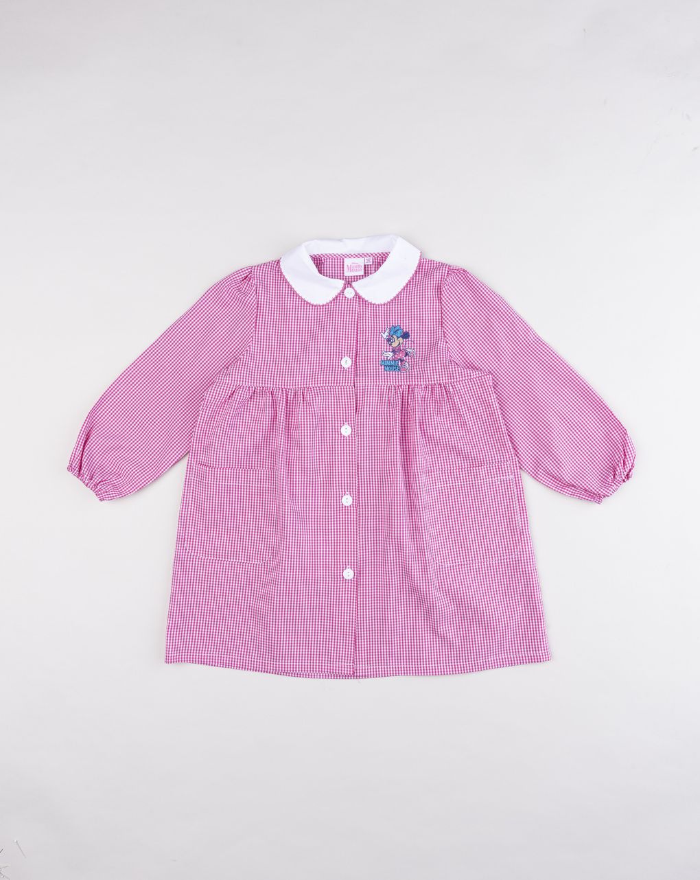 Grembiule asilo e scuola bambina rosa a quadretti minnie disney
