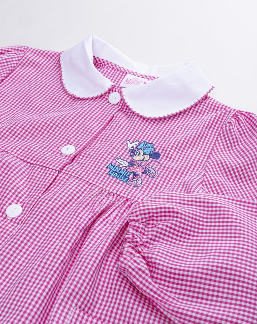 Grembiule asilo e scuola bambina rosa a quadretti minnie disney