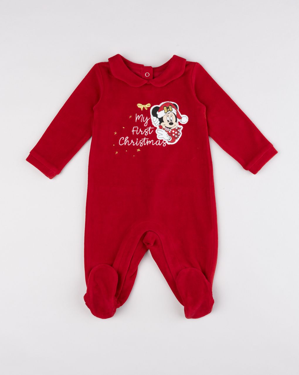 Tutina ciniglia minnie my first christmas rossa bimba
