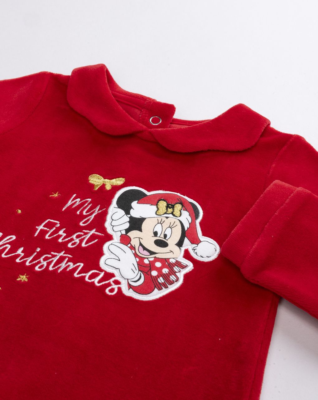 Tutina ciniglia minnie my first christmas rossa bimba