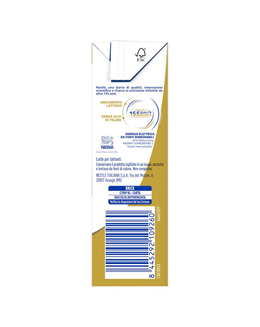 Nidina supremepro 1 latte per lattanti liquido dalla nascita, brick da 300ml - nestle'