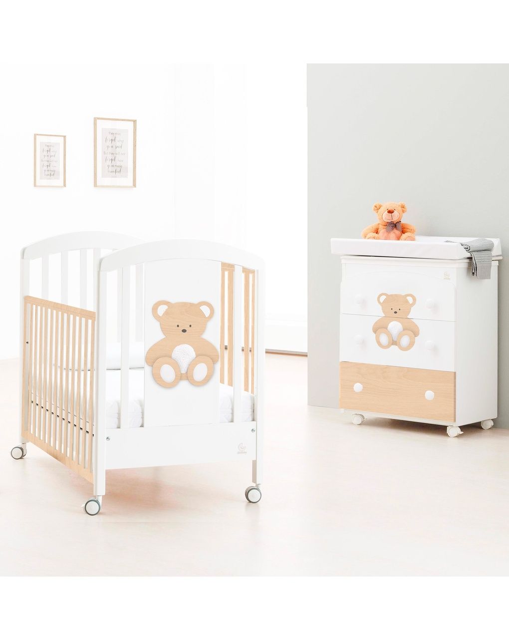 Set 3 pz. peluche nature -letto+bagnetto+piumone - italbaby