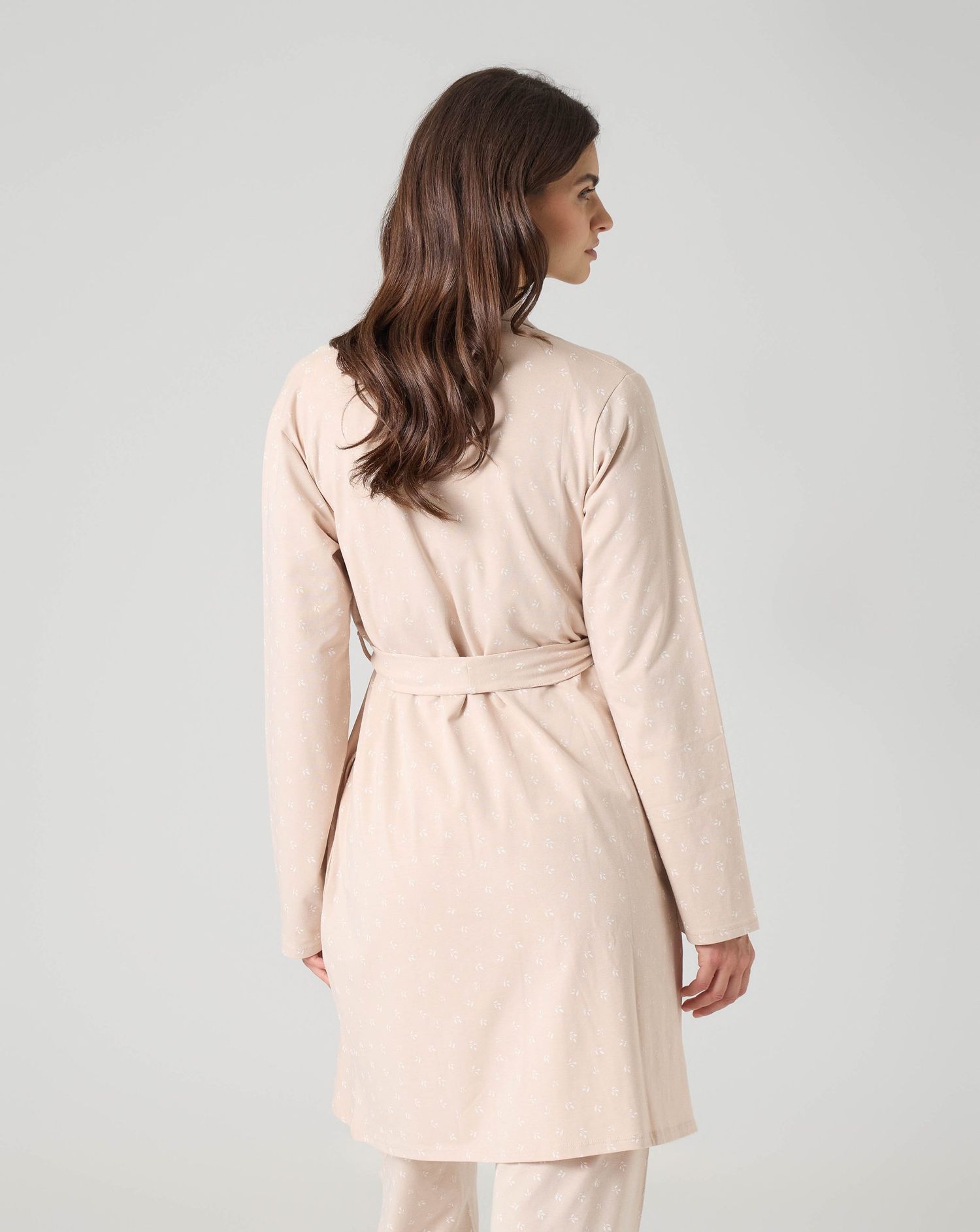 Vestaglia premaman motivo floreale beige