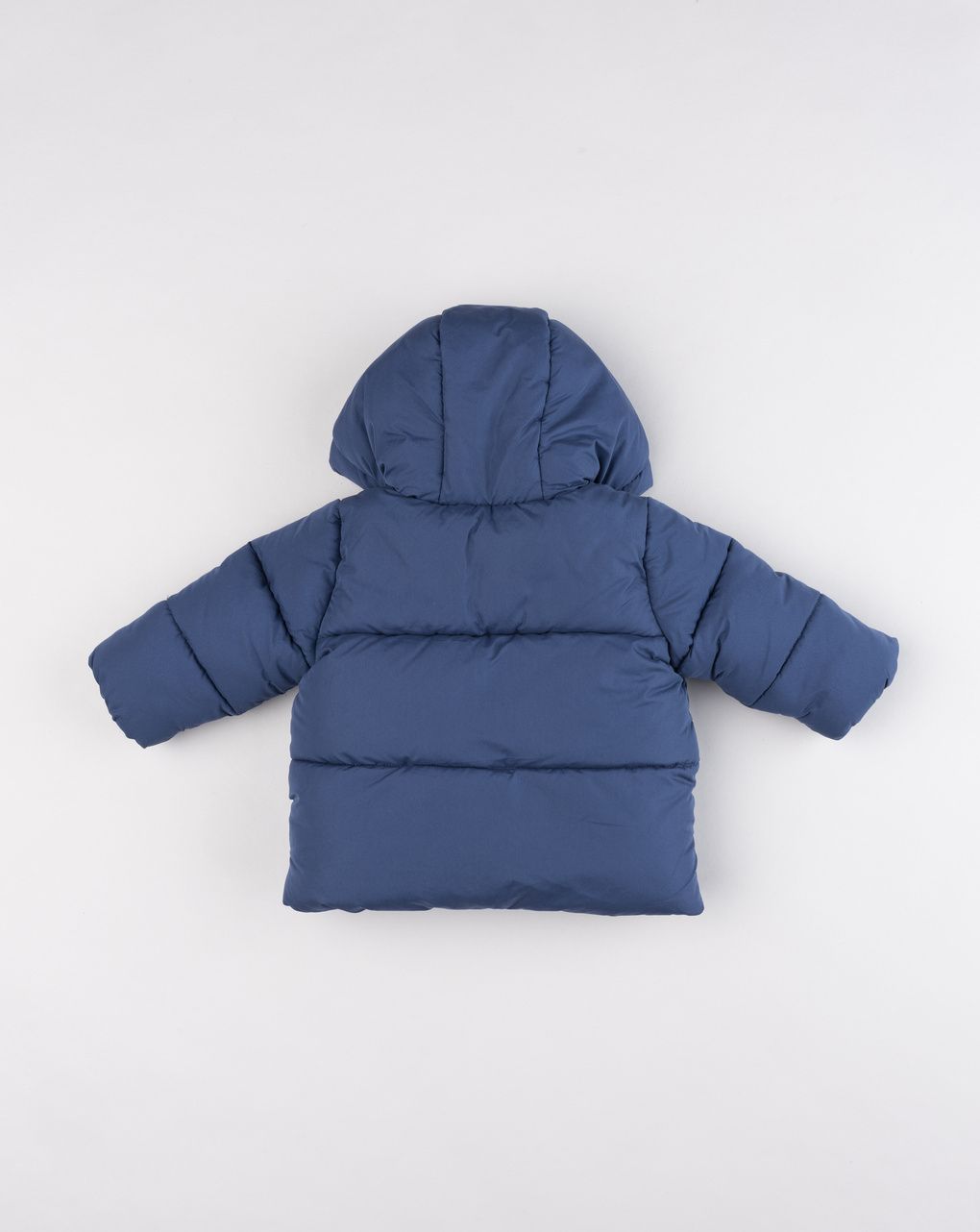 Giubotto neonato blu con cappuccio e tasche
