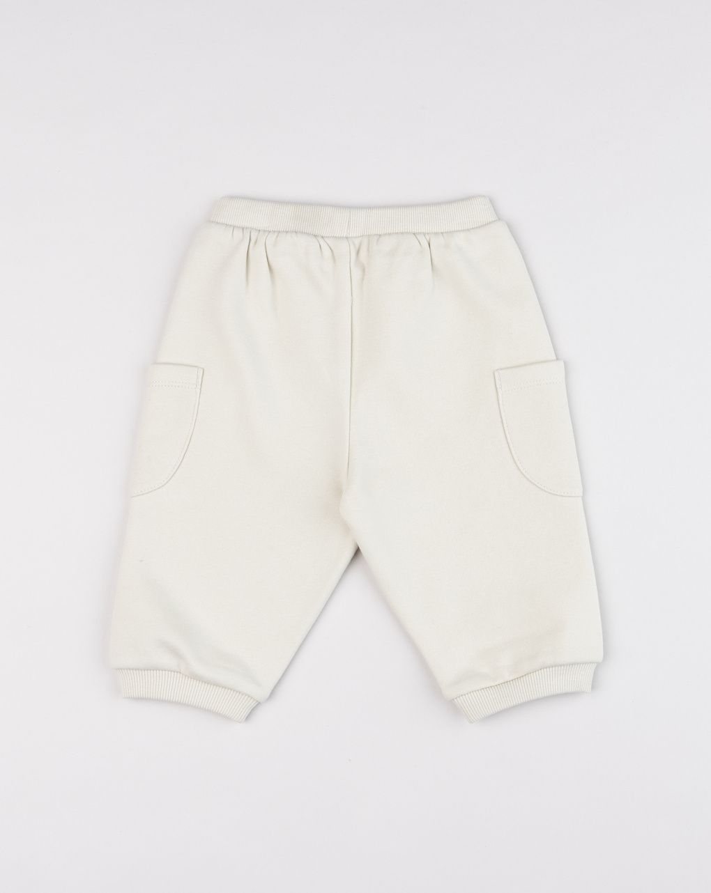 Pantalone felpato bimbo panna con tasconi