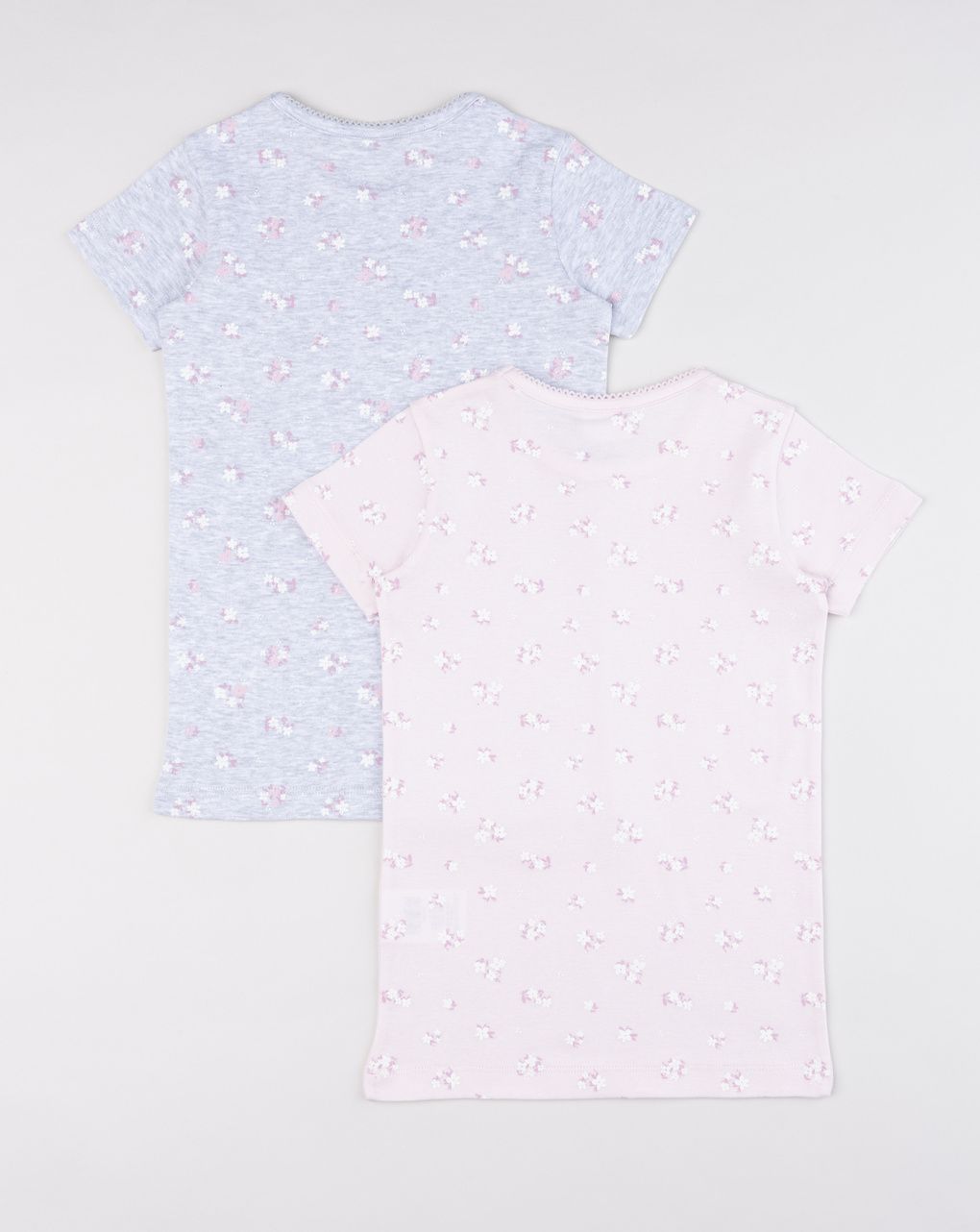 Pack 2 t-shirt intime bambina cotone oeko-tex grigio/rosa