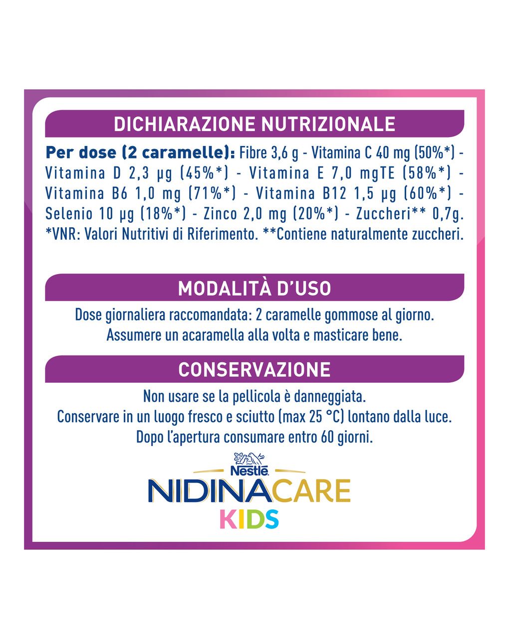Nidinacare kids immunity integratore alimentare per bambini da 3 anni - nestle'