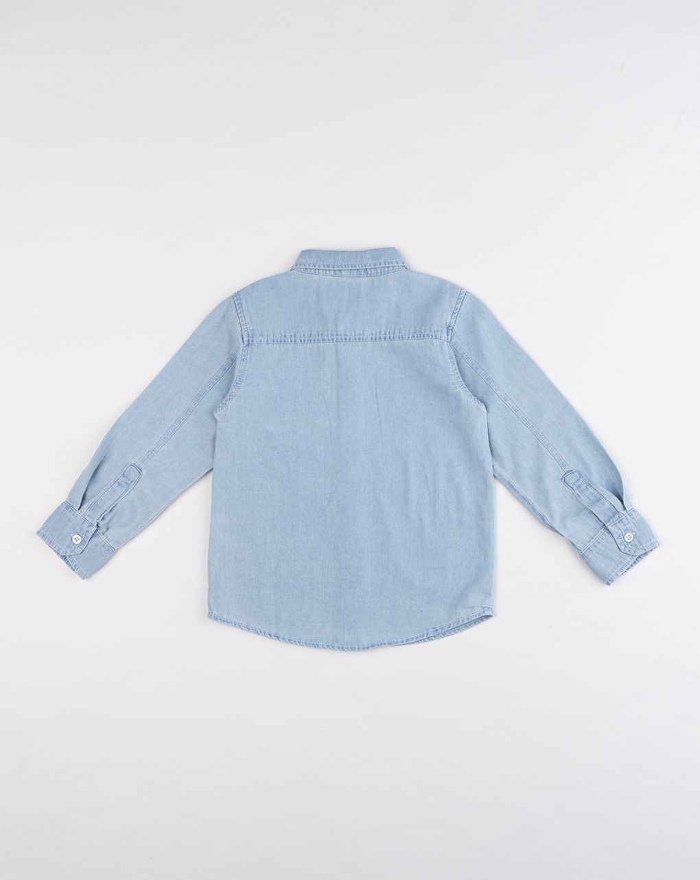 Camicia bambino manica lunga in jeans chiaro