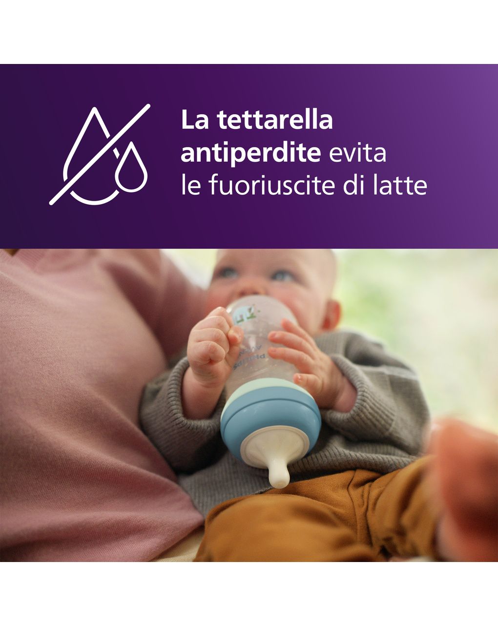 Biberon natural response notte 260 ml tettarella a flusso medio 3-6 mesi - philips avent