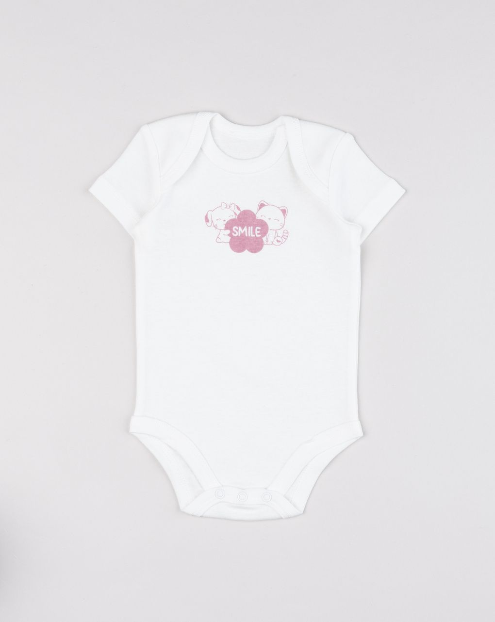 Body mezza manica bimba bianco "animaletti"