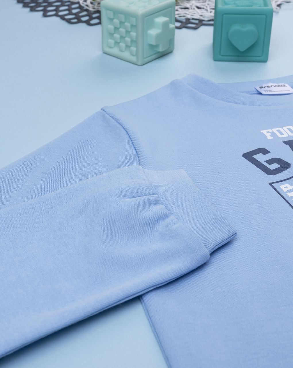 Pigiama bimbo azzurro stampa football