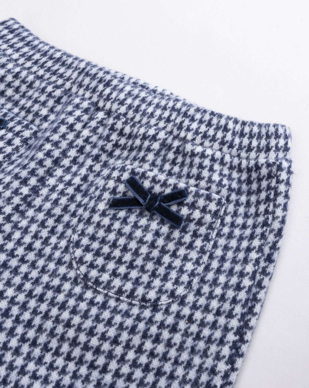 Pantaloni leggings neonata in pied-de-poule con fiocchetti