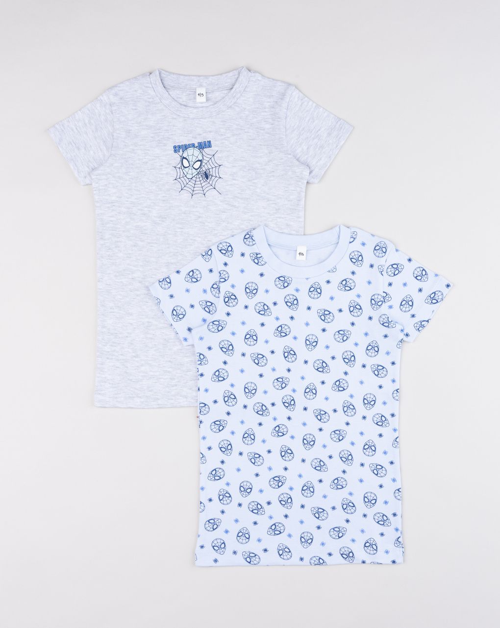 Pack 2 maglie intime bambino spiderman grigio/azzurro