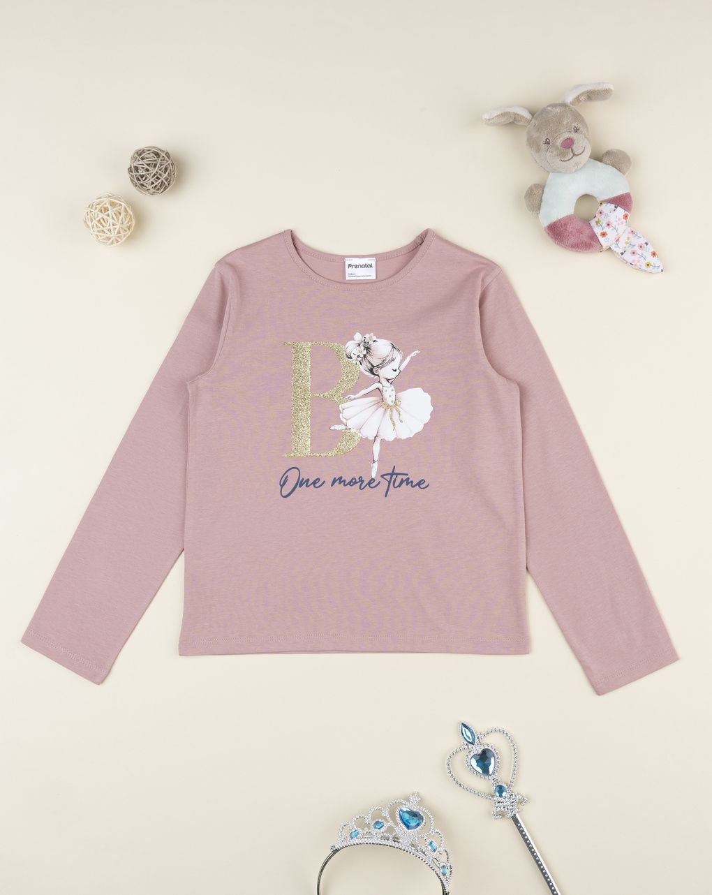 T-shirt bambina rosa scuro stampata
