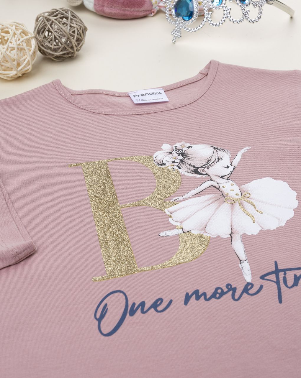 T-shirt bambina rosa scuro stampata