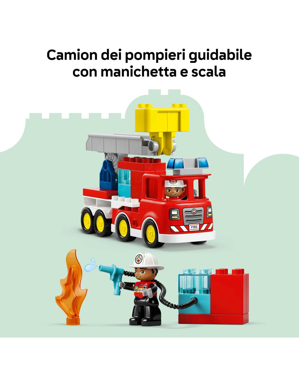 Lego duplo town autopompa con manichetta e pompiere - 10473