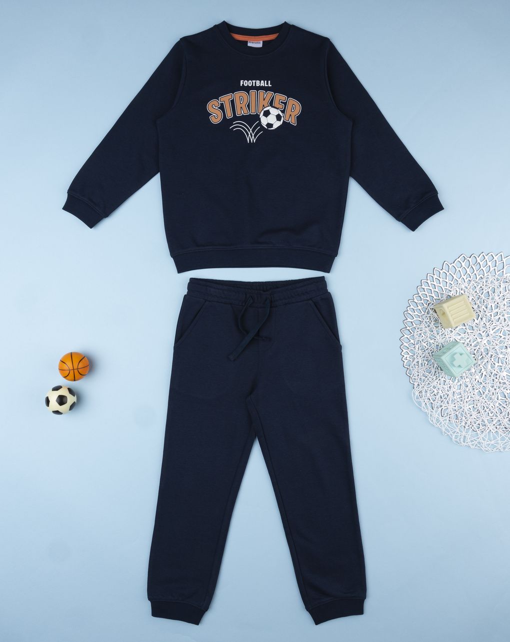 Tuta bambino due pezzi blu "football"