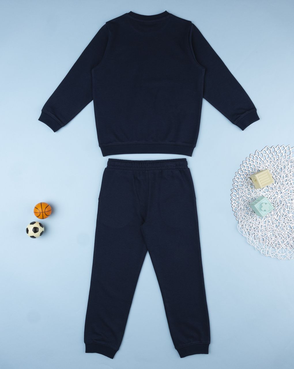 Tuta bambino due pezzi blu "football"